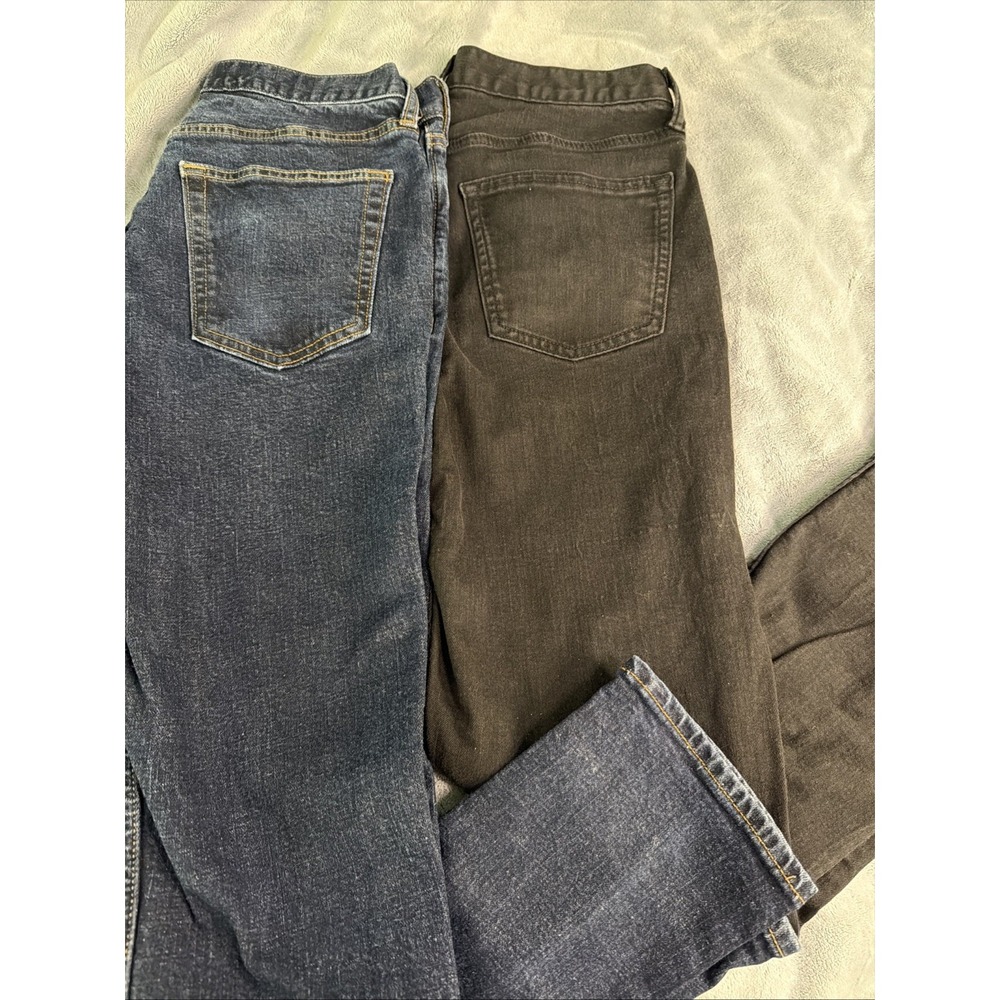 Old Navy Lot of 2 Men's Size 31x32 Slim Built In Flex Jeans Dark Denim & Black